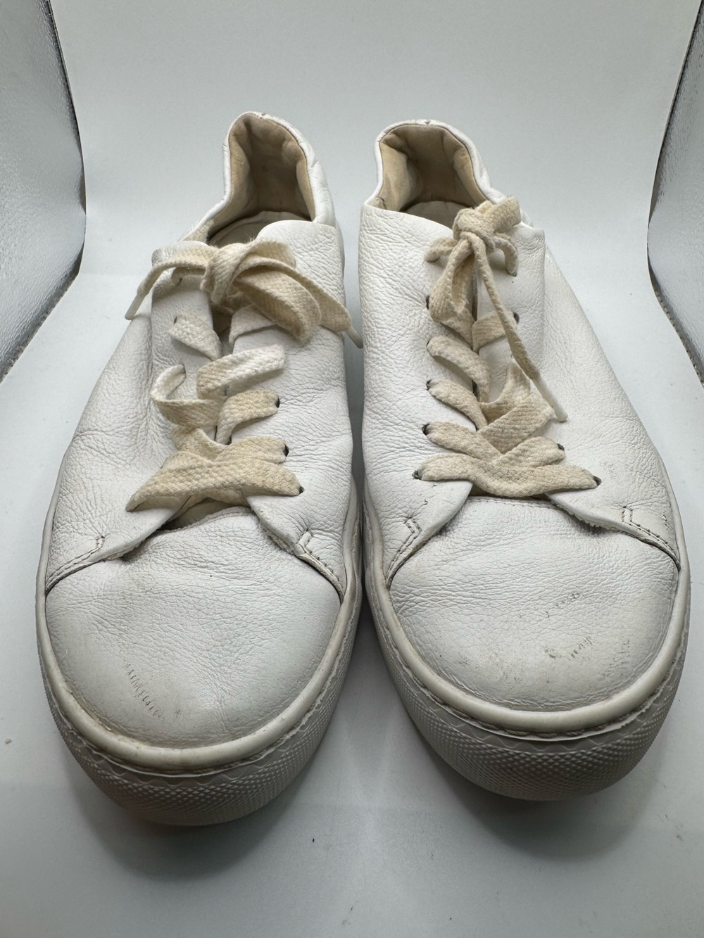 Paul Green White Leather Women's Low-Top Sneakers Size 6